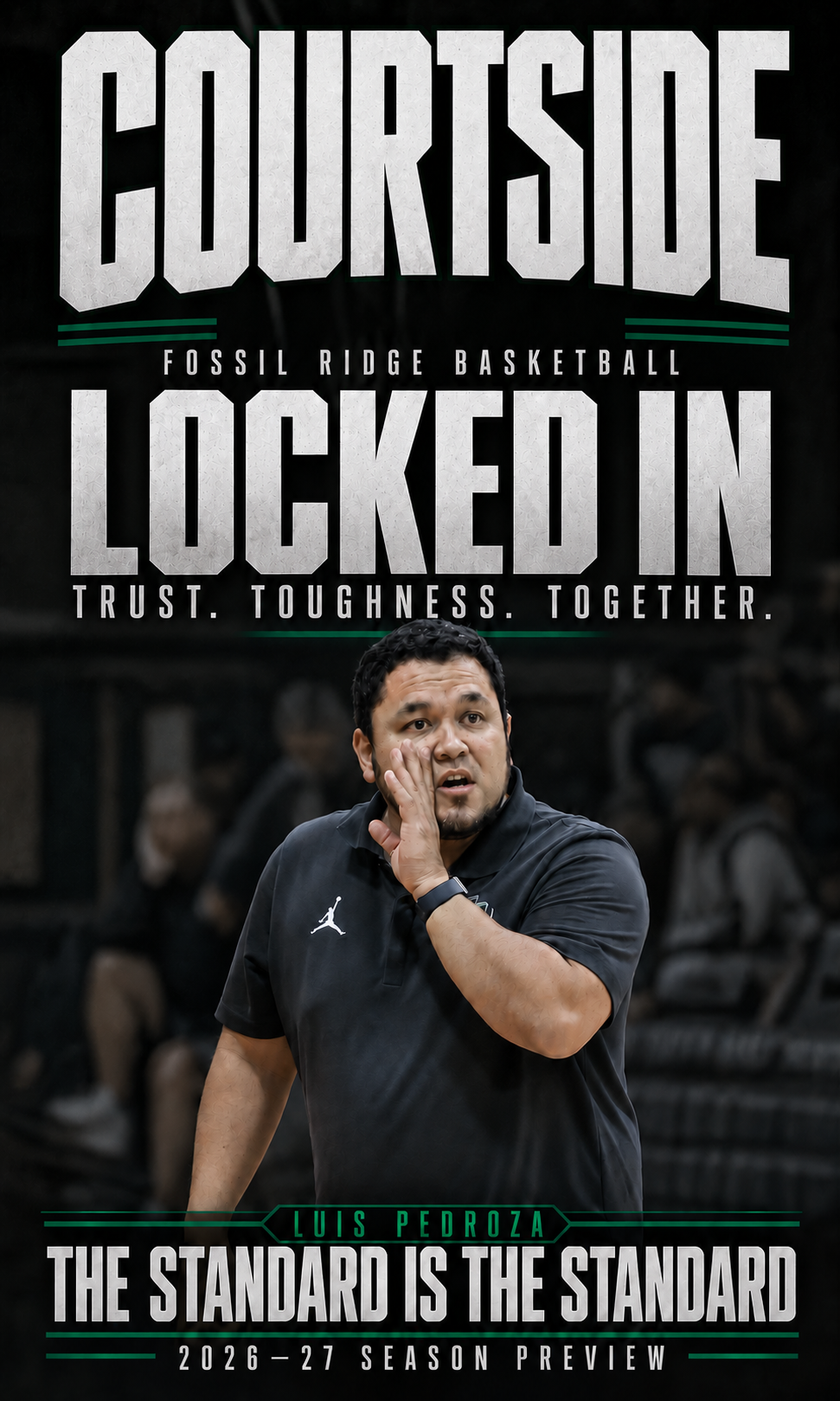 Courtside magazine cover featuring Coach Luis Pedroza