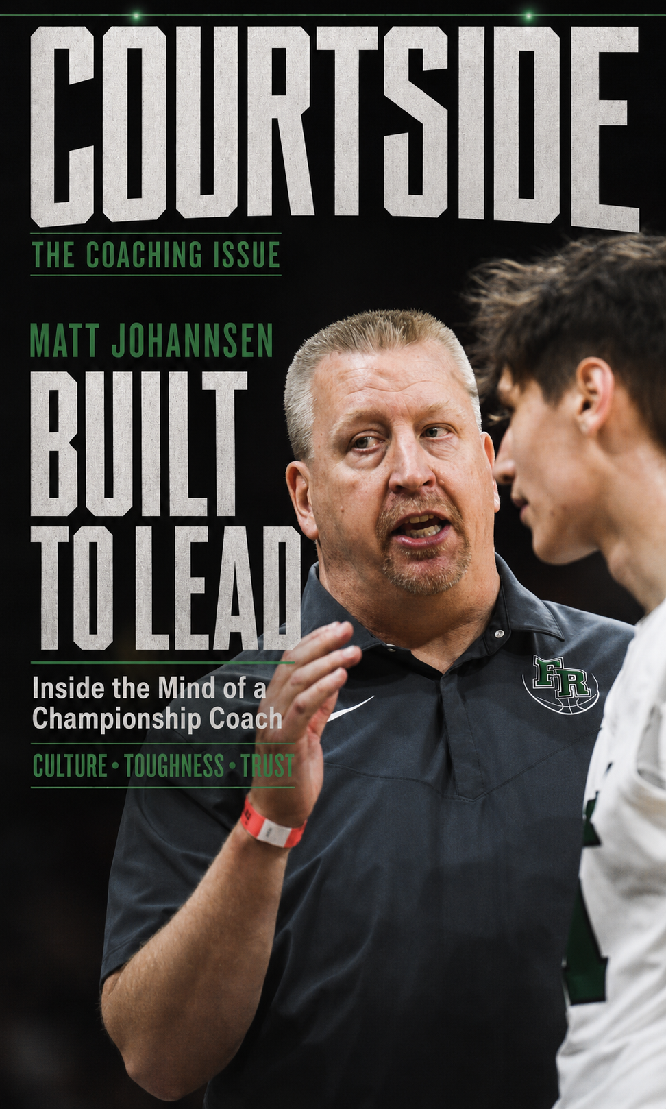 Courtside magazine cover featuring Head Coach Matt Johannsen