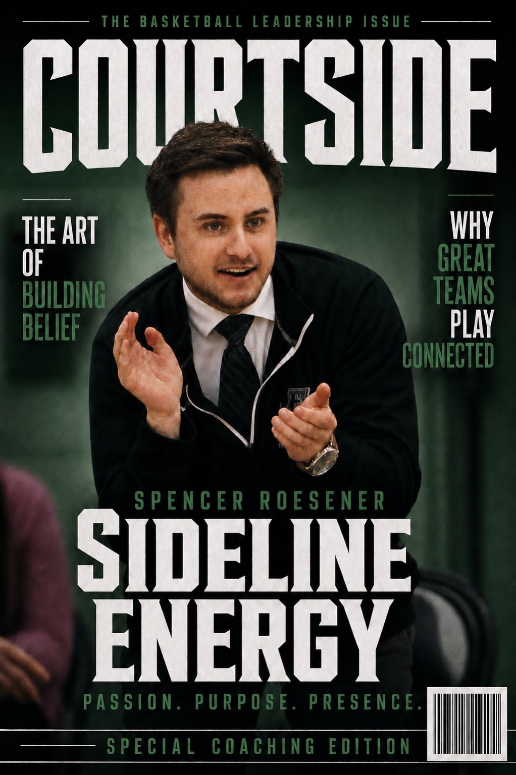 Courtside magazine cover featuring Coach Spencer Roesener