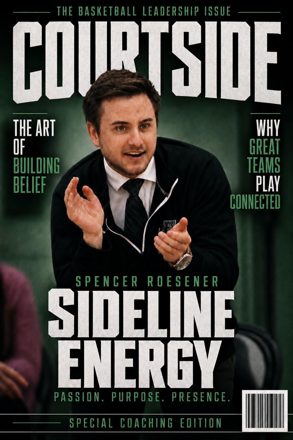 Courtside magazine cover featuring Coach Spencer Roesener